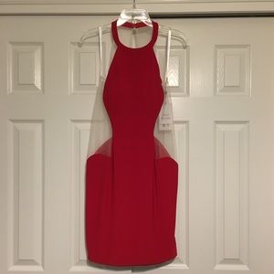 Jovani Peekaboo Red Dress